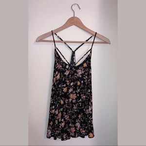 AE Black Floral Tank Top
